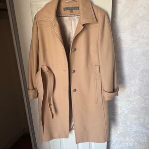 Women’s Kenneth Cole Reaction Wool Cashmere Blend Tan Jacket Size 10